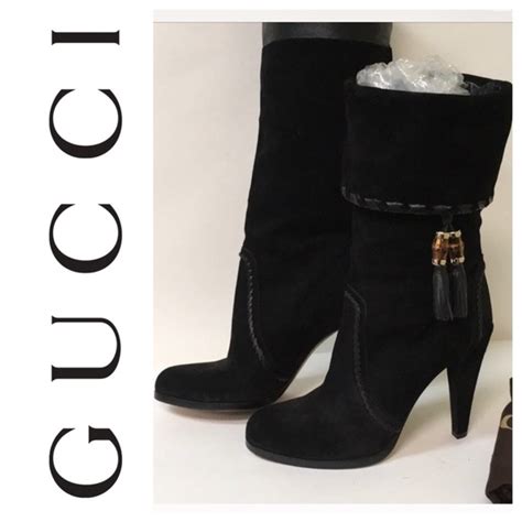 boots gucci bamboo gift set|Gucci ankle boots suede.